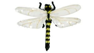 Dragonfly - Black Yellow - Magnetic Brooch