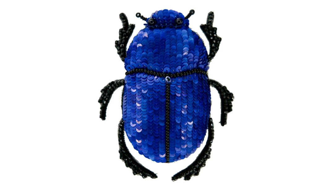 Scarabée - Bleu - Broche magnétique