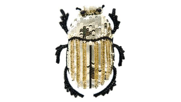Scarab - Gold striped - Magnetic Brooch