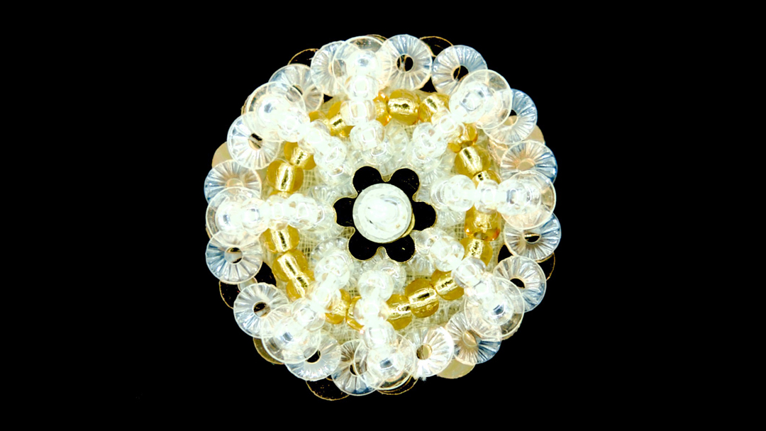 Marilyn - Blanc Or - Broche magnétique
